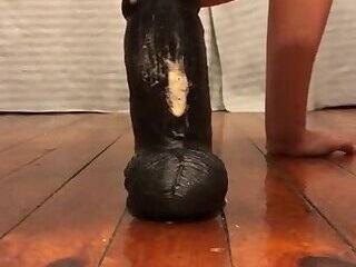 Huge anal dildo make me cum twice