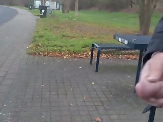 German daddy wanking outdoor