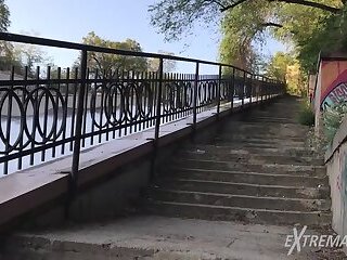 hot russian guys (extremalchiki) fuck outside